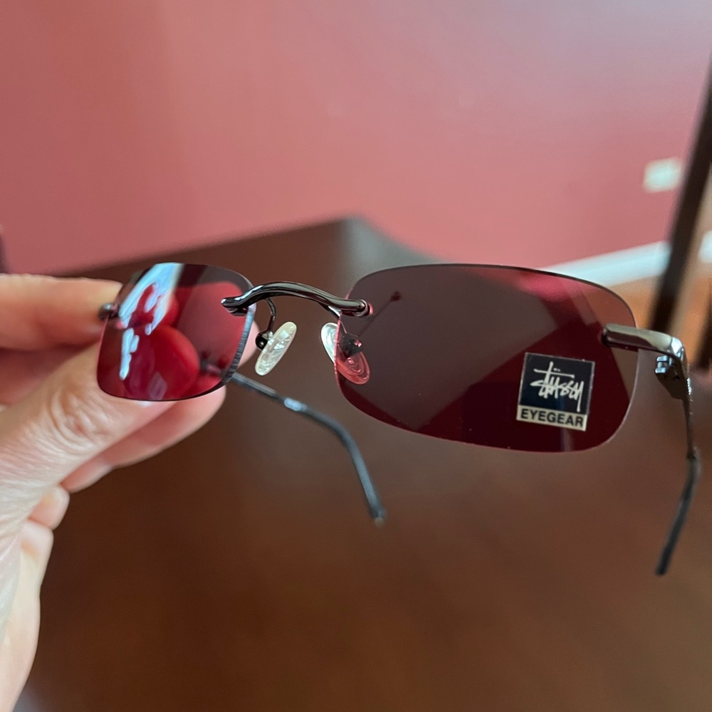 Stussy Red Sunglasses for Men. They are new. Never worn.